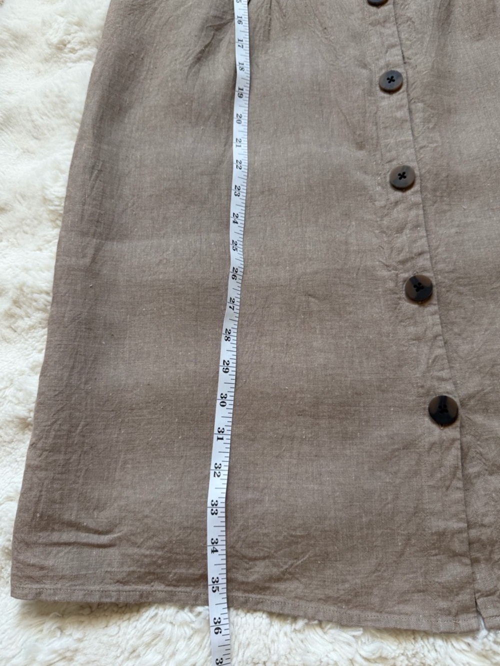 J. Jill Button Down Mini Linen Dress in Beige Neutral Tone / Boho Minimalist-XS - Picture 14 of 15